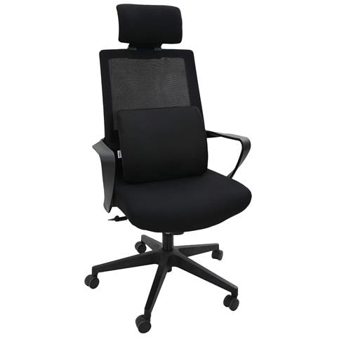 Cuscino per Schiena Nero 35,5 x 30 x 12 cm Schiuma Memory - Foto 2