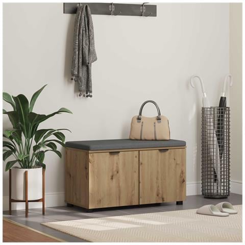 Panca per ingresso con porta Rovere Artigianale 80 x 38 x 46 cm - Foto 2