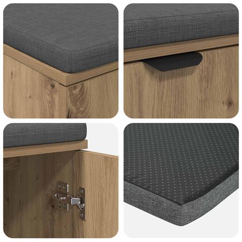 Panca per ingresso con porta Rovere Artigianale 80 x 38 x 46 cm - Foto 9