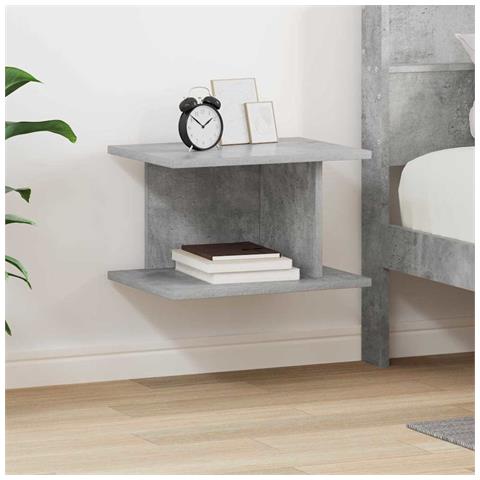 Comodino Grigio cemento 40 x 30 x 25 cm Legno multistrato - Foto 2