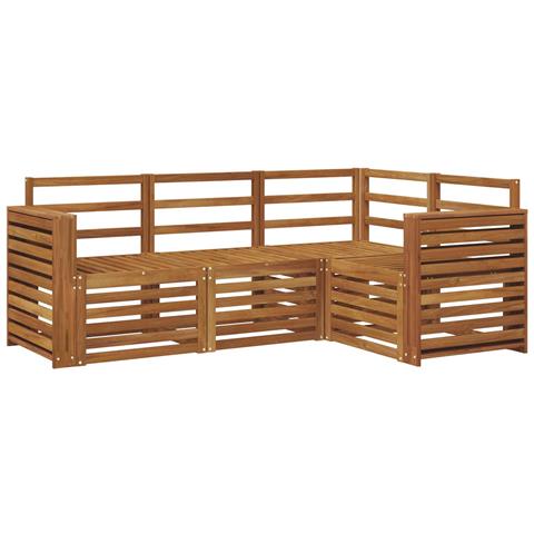 Set divani 4 pcs Naturale Legno di Acacia Massello - Foto 1