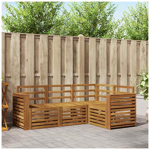 Set divani 4 pcs Naturale Legno di Acacia Massello - Foto 2