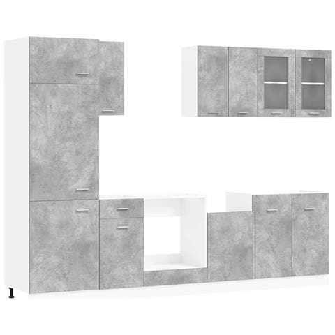 Unità Cucina Lyon 8 pcs Grigio Cemento Legno ingegnerizzato - Foto 1