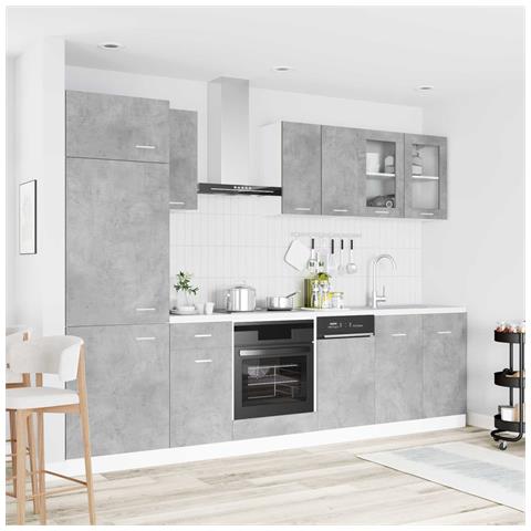 Unità Cucina Lyon 8 pcs Grigio Cemento Legno ingegnerizzato - Foto 2