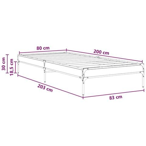 Struttura del letto Legno antico 80 x 200 cm - Foto 6