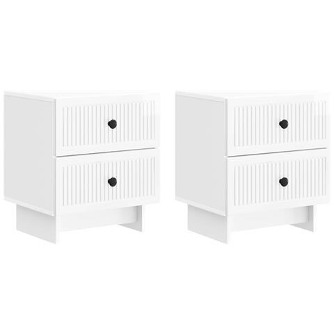Armadio da Notte 2 pcs Bianco Lucido 43 x 34,5 x 47,5 cm - Foto 1