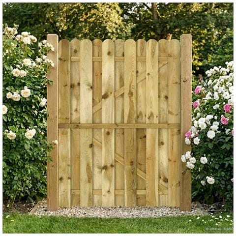 Cancello da giardino 100 x 150 cm Legno Massello di Pino Verde - Foto 2