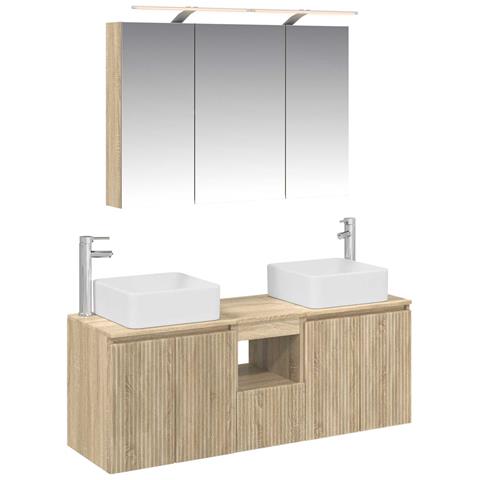 Set di Armadi da Bagno 4 pcs Rovere Sonoma 100 x 14,5 x 70 cm - Foto 1