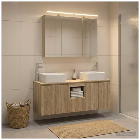 Set di Armadi da Bagno 4 pcs Rovere Sonoma 100 x 14,5 x 70 cm - Foto 2