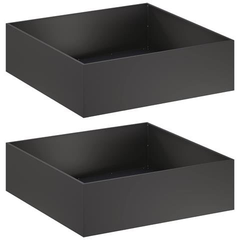 Vaso da giardino 2 pz Nero 80 x 80 x 30 cm - Foto 1