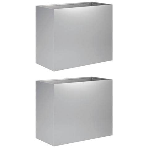 Vaso da giardino 2 pz Argento 60 x 30 x 50 cm Acciaio zincato - Foto 1