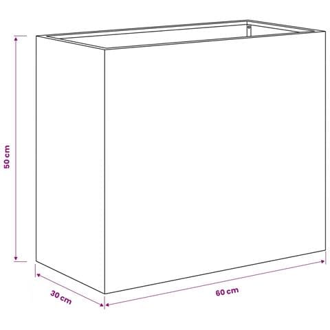 Vaso da giardino 2 pz Argento 60 x 30 x 50 cm Acciaio zincato - Foto 8