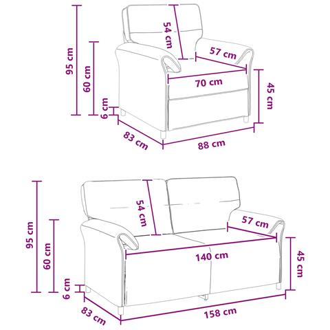 Set di divani 2 pz Grigio Scuro Tessuto - Foto 9