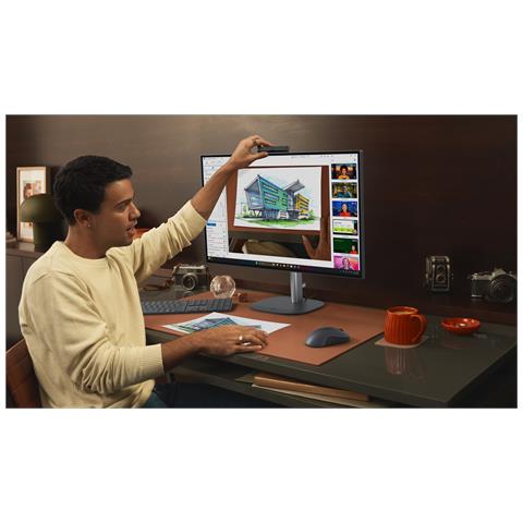 E4ET2EA All-in-One PC Copilot+ PC Intel Core Ultra 9 68,6 cm (27") 2560 x 1440 Pixel PC All-in-one 24 GB DDR5-SDRAM 1 TB SSD Windows 11 Home Wi-Fi 7 (802.11be) Nero, Grigio - Foto 2