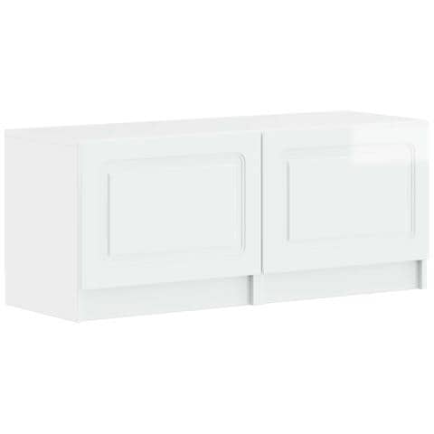 Mobile TV LED a 5 pezzi Bianco Lucido Legno ingegnerizzato - Foto 9
