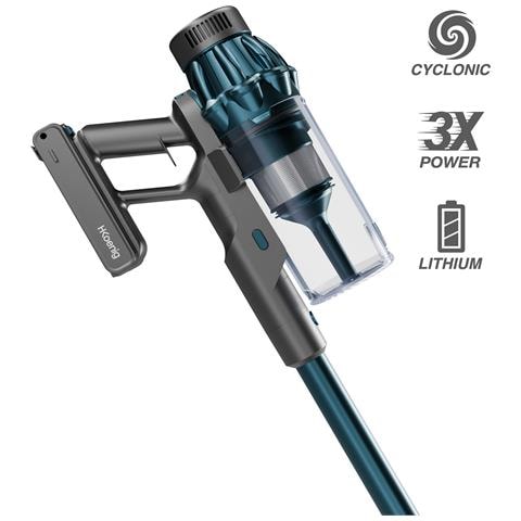 Aspirapolvere 2 in 1 senza fili UPX32, autonomia fino a 50 min, 3 velocità di aspirazione, 400 W, 4 accessori inclusi, spazzola con LED, blu - Foto 6