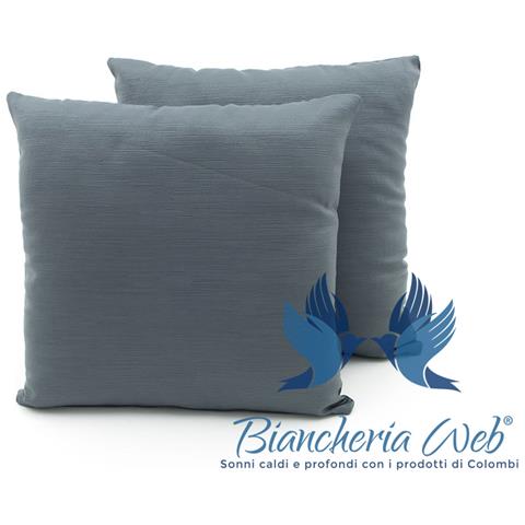 Coppia Cuscini Arredo Imbottiti Tessuto Ottoman In Tinta Unita Colore Grigio 35 60x60 Grigio 35 - Foto 2