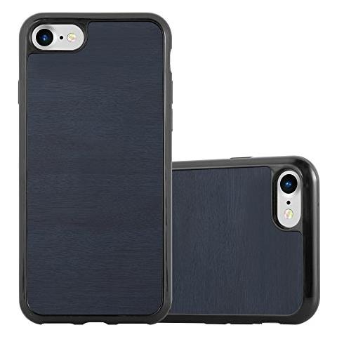 Custodia Per Apple Iphone 7 / Iphone 7s / Iphone 8 In Wooden Azzurro - Morbida Cover Protettiva Sottile Di Silicone Tpu Con Bordo Protezione - Ultra Slim Case Antiurto Gel Back Bumper Guscio - Foto 1