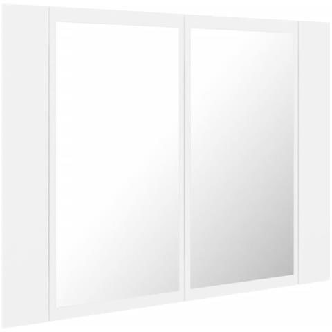 Armadietto a Specchio con Luci LED Bianco 60x12x45 in Acrilico - Foto 10