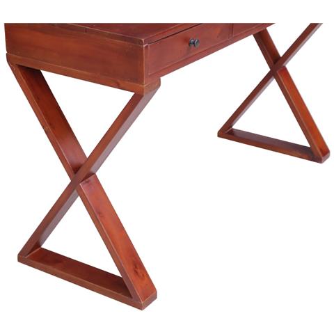Scrivania Per Pc Marrone 115x47x77 Cm Legno Massello Di Mogano - Foto 9