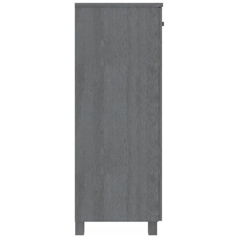 Scarpiera In Grigio Scuro 85x40x108 Cm Legno Massello Di Pino - Foto 2