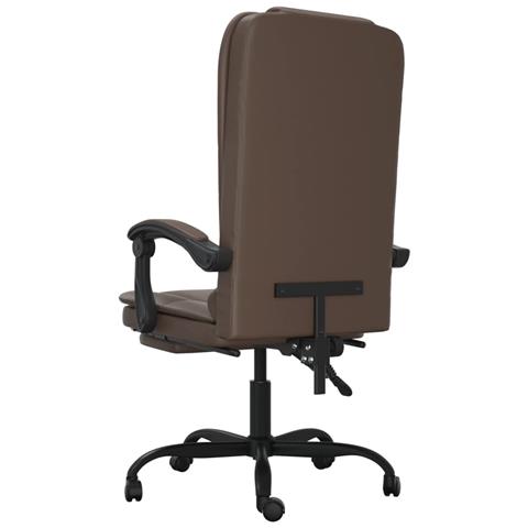 Poltrona da Ufficio Massaggiante Reclinabile marrone Similpelle - Foto 2