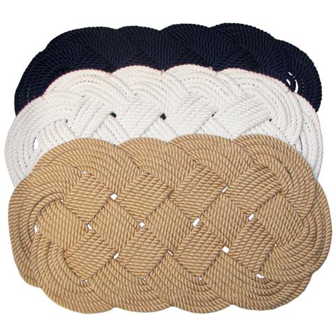 Tappeto Ovale Tradizionale Intrecciato A Mano In Corda Ritortadi Fiocco Poliestere In Tinta Unita. La Qualità Del Materialegarantisce La Tenuta Del Colore E La Durata Nel Tempo. Dim. Mm 470x250, Cima Mm 8 - Foto 1