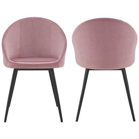 Set Di 2 Sedie Vintage Diane In Velluto Rosa - Foto 10