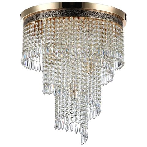 Plafoniera Contemporaneo Cascade Metallo Oro 7 Luci Diffusori Vetro - Foto 1