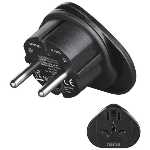 00223454 adattatore per presa di corrente Tipo E /F ibrido Universale Nero - Foto 1