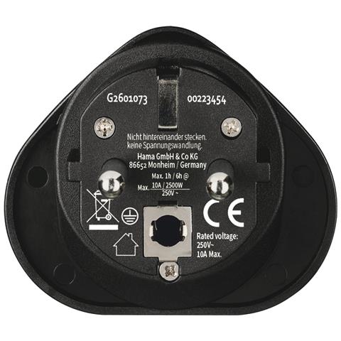 00223454 adattatore per presa di corrente Tipo E /F ibrido Universale Nero - Foto 5