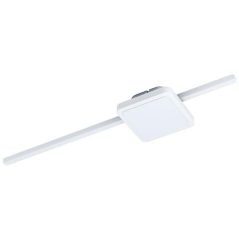 Plafoniera Moderna Sarginto Led Acciaio Bianco Rosone Quadrato - Foto 1