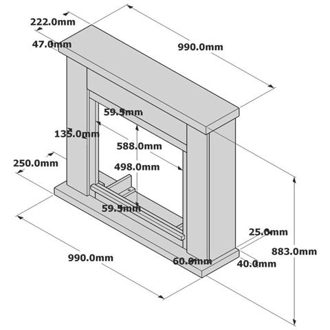 Cornice Caminetto Ugo Cenere Cornice Per Caminetto Struttura In Legno Mdf - Foto 2