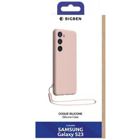 Cover Silicone Per Samsung S23 5g Con Cordino Da Polso Abbinato, Rosa - Foto 2