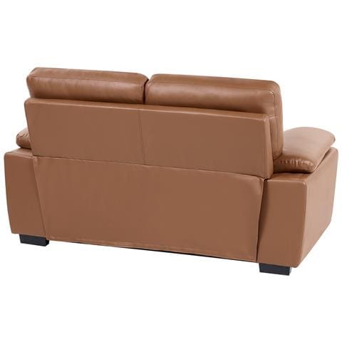 Divano 2 Posti Vogar Pelle Sintetica Marrone Dorato - Foto 2