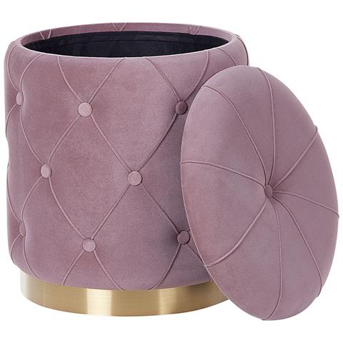 Set Di 2 Pouf Contenitore Pueblo Velluto Rosa - Foto 8