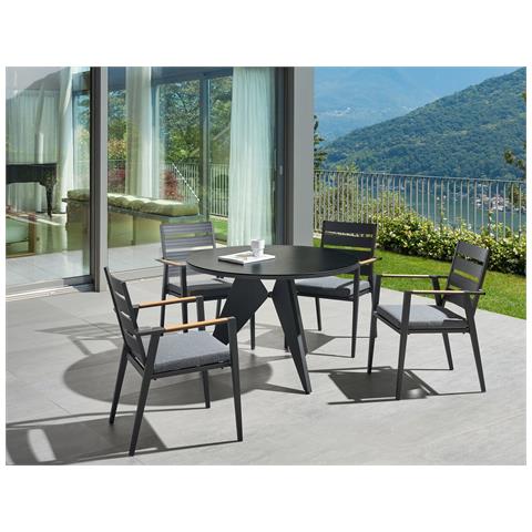 Tavolo Da Giardino Vetro Nero Olmetto - Foto 1