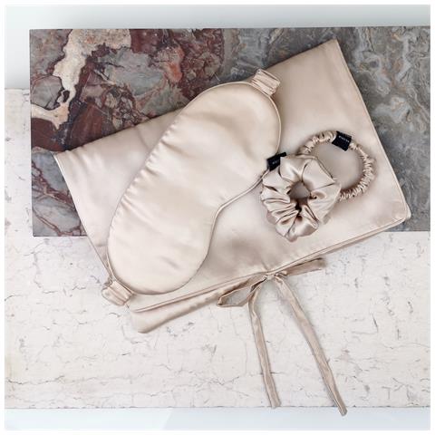 Travel Set Hair Borsa Di Seta, Maschera Per Dormire, Scrunchie S & Scrunchie M - Foto 4