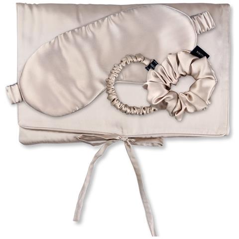 Travel Set Hair Borsa Di Seta, Maschera Per Dormire, Scrunchie S & Scrunchie M - Foto 1