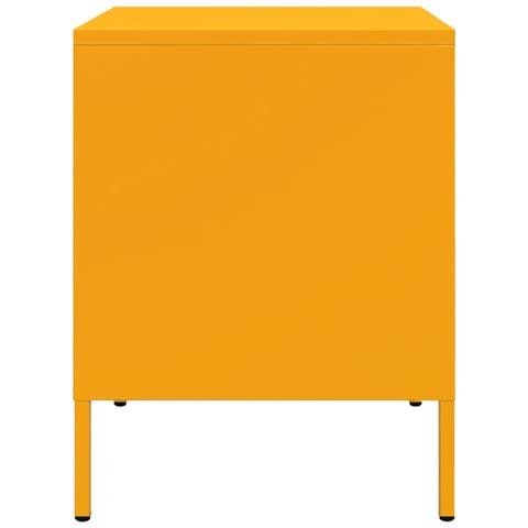 Comodini 2 Pz Giallo Senape 36x39x50,5 Cm In Acciaio - Foto 2