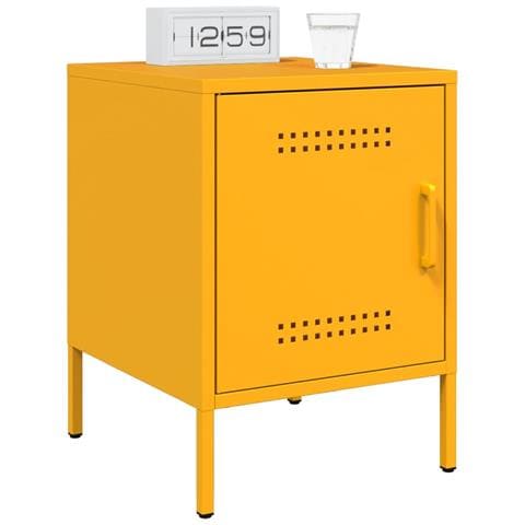 Comodini 2 Pz Giallo Senape 36x39x50,5 Cm In Acciaio - Foto 10