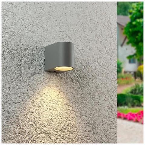 Applique A Parete Da Interno Esterno Ip65 Porta Faretto Gu10 Grigio - Foto 1