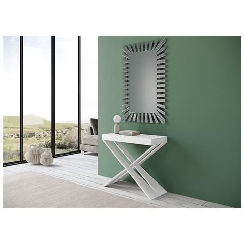 Consolle Allungabile 90x40/300 Cm Diago Bianco Frassino Telaio Bianco - Foto 2