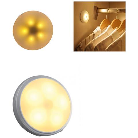 Lampada Led Da Armadio Luce Da Parete Notturna Adesivo Magnetico Te-b0339 - Foto 1