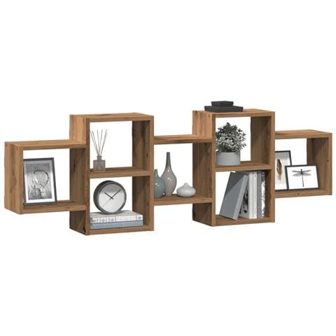 Scaffale A Parete Rovere Artigianale 129x18x42 Cm In Truciolato - Foto 3