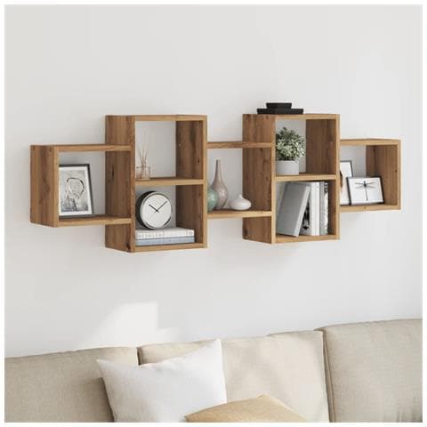 Scaffale A Parete Rovere Artigianale 129x18x42 Cm In Truciolato - Foto 1