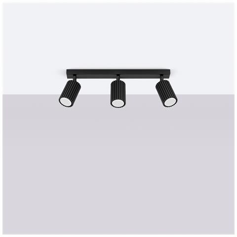 Lampada A Soffitto Karbon 3l Nero Sl. 1581 - Minimalista Lampada Da Soffitto Nero 16.5x45x6.5 Cm - Foto 2