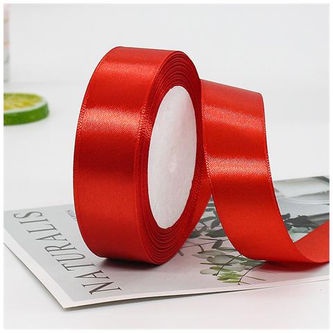 Nastro Di Raso Rosso - Confezione Regalo Festiva E Nastro Per Artigianato  L - Foto 1