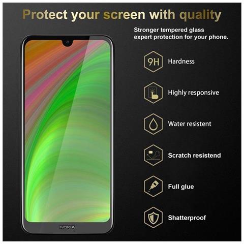 3x Pellicola Armatura A Schermo Intero Compatibile Con Nokia 3.2 In Trasparente Con Nero - 3x Vetro Temperato (tempered) Di Protezione Del Display In Durezza 9h Con 3d Touch - Foto 2