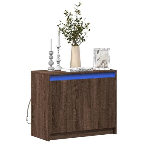 Credenza con LED Rovere Marrone 72x34x61 cm Legno Multistrato - Foto 2